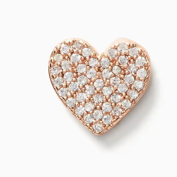 ♠️NWT♠️ Kate Spade New York Yours Truly Rose Gold Heart Stud Earrings - Picture 8 of 10